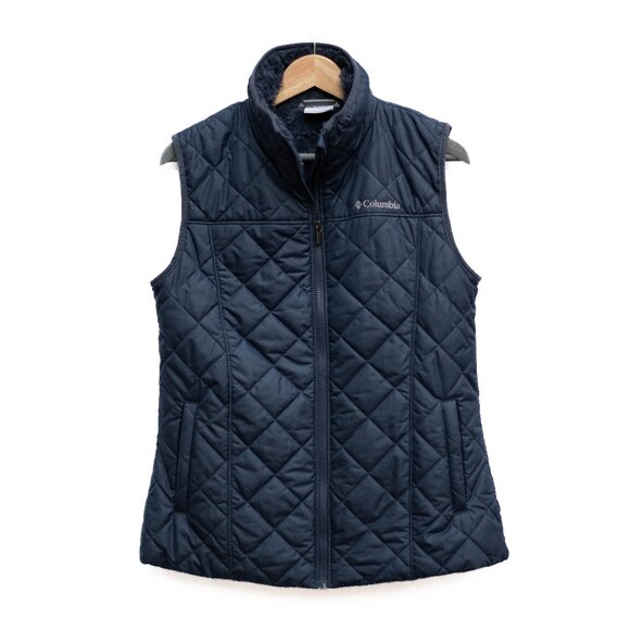 Columbia Jackets & Blazers - Columbia Copper Crest Quilted Vest Women’s M 💙 Sherpa Lined Insulated Blue
